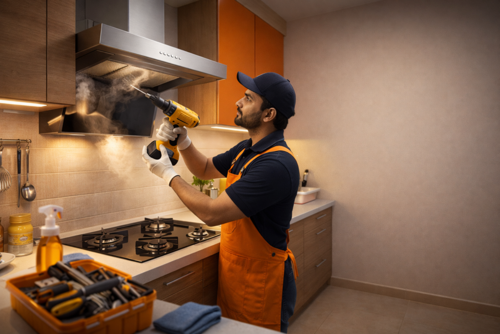 Upgrade Your Kitchen with Professional Hindware Chimney Installation Hindware chimney installation in Hyderabad
